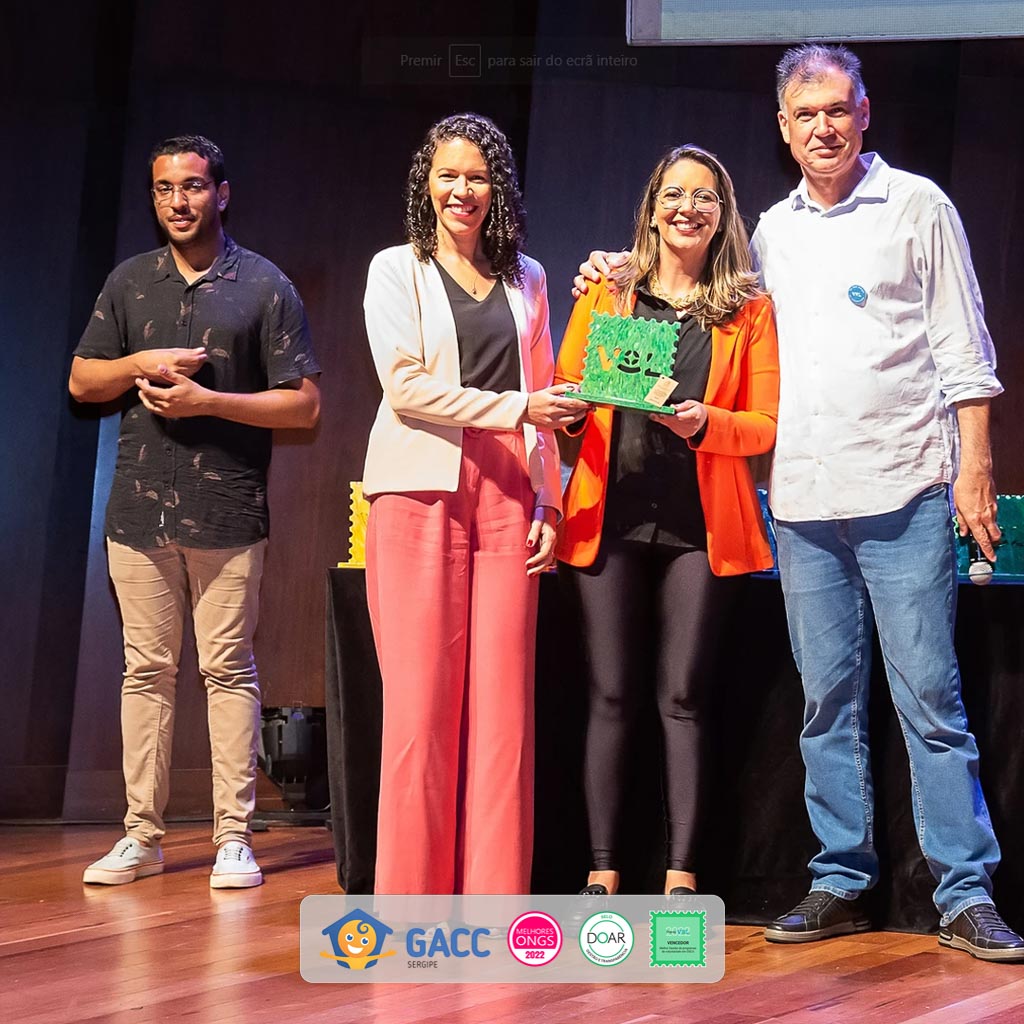 GACC/SE recebe Prêmio VOL, como referência em práticas voluntárias do Brasil
