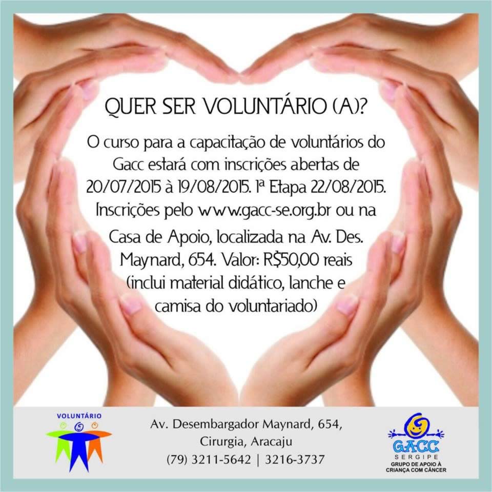 Começaram as inscrições para novos voluntários